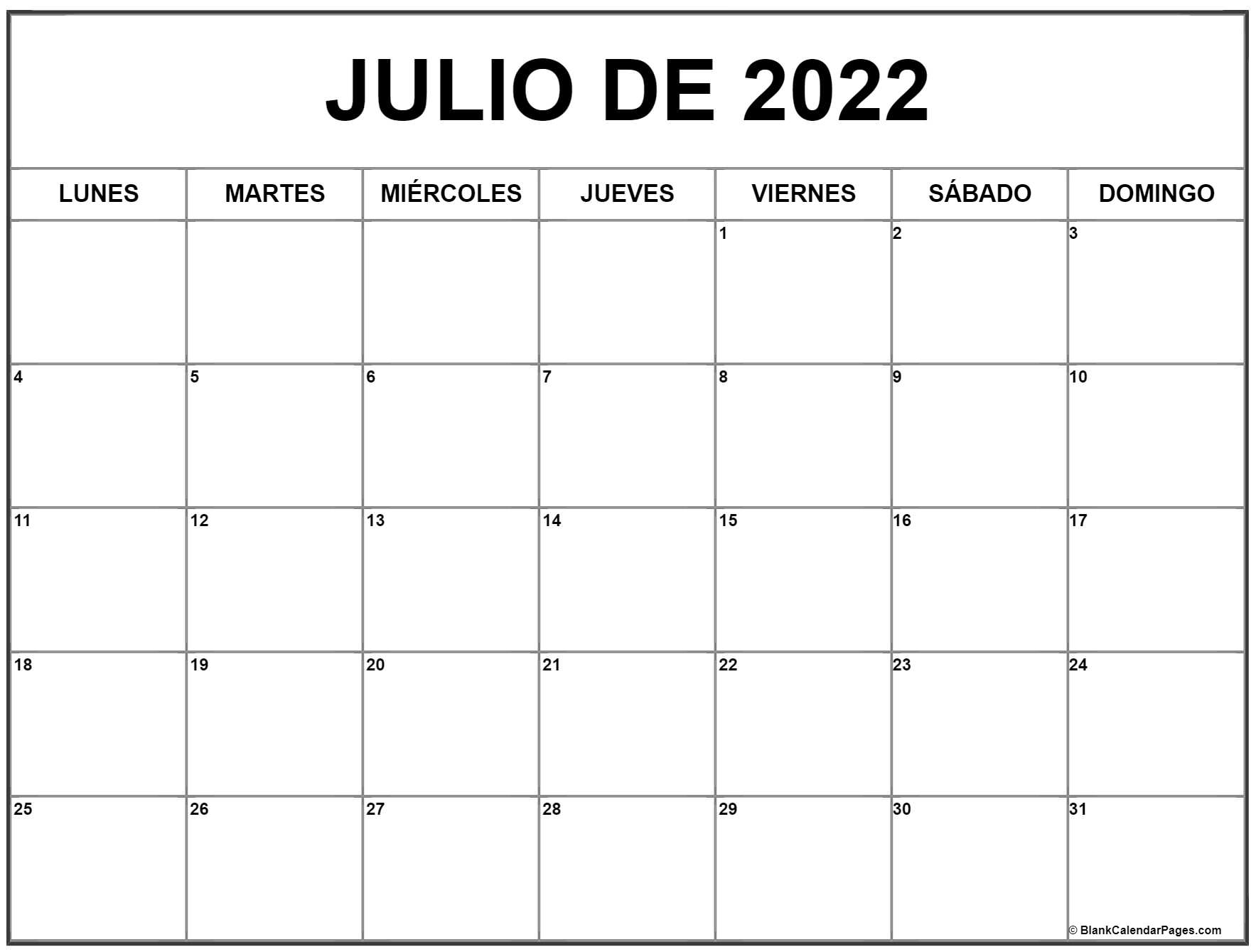 Julio de calendario gratis calendario julio