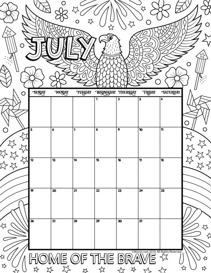 Printable coloring calendar for and woo jr kids activities childrens publishing coloring calendar kids calendar printable coloring
