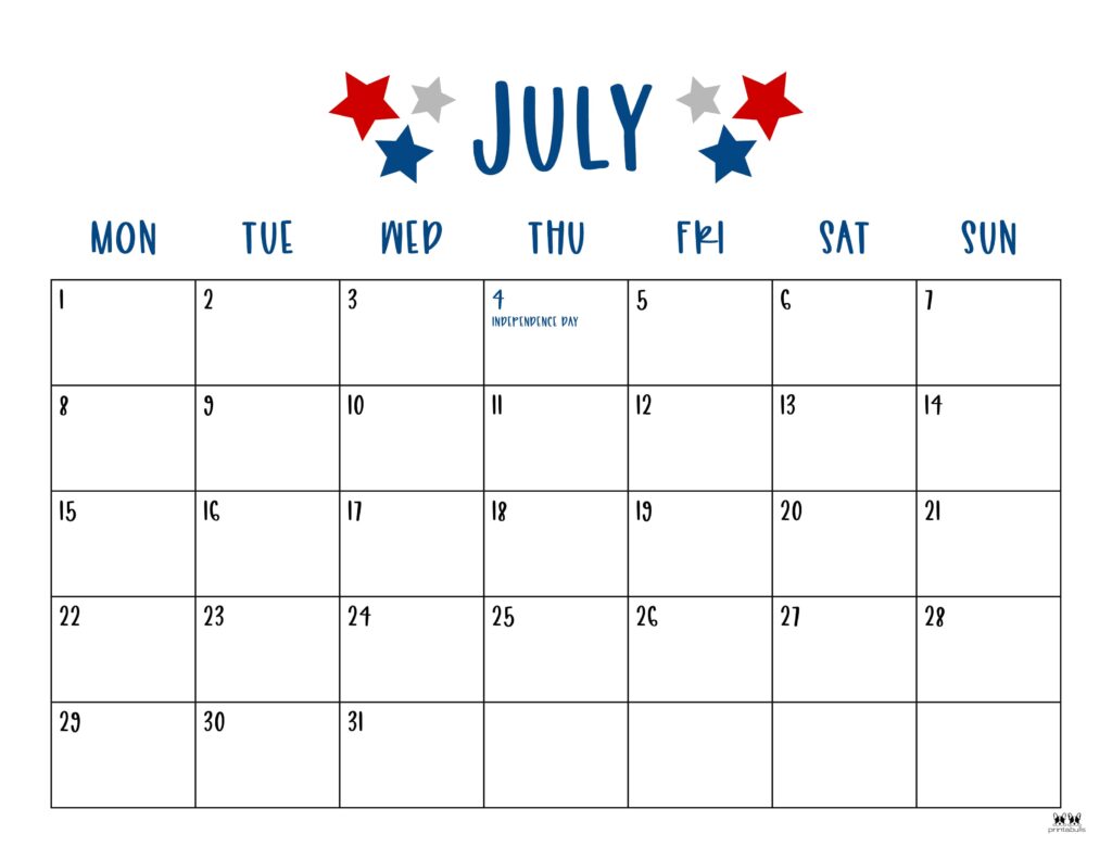 July calendars