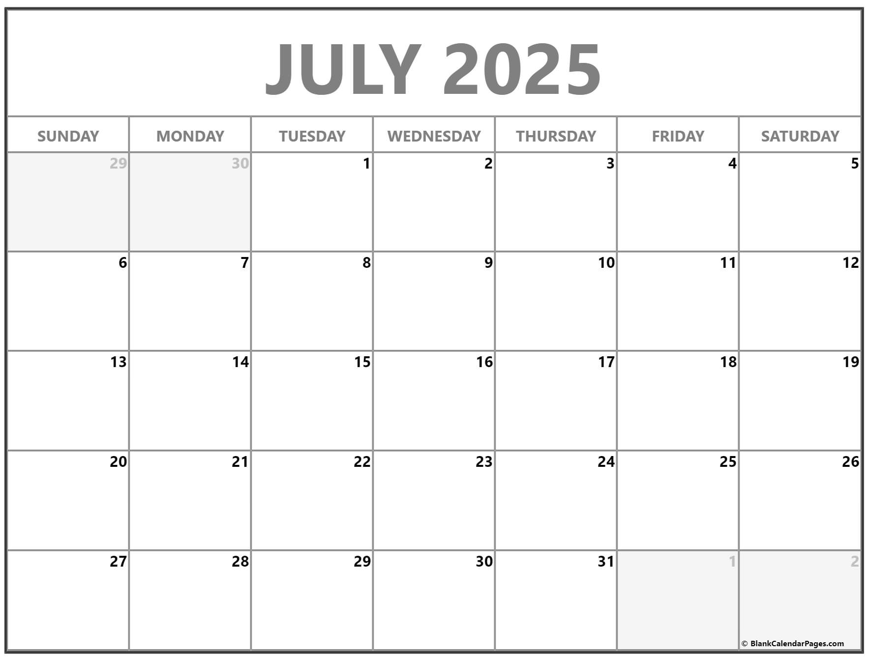 July calendar free printable calendar