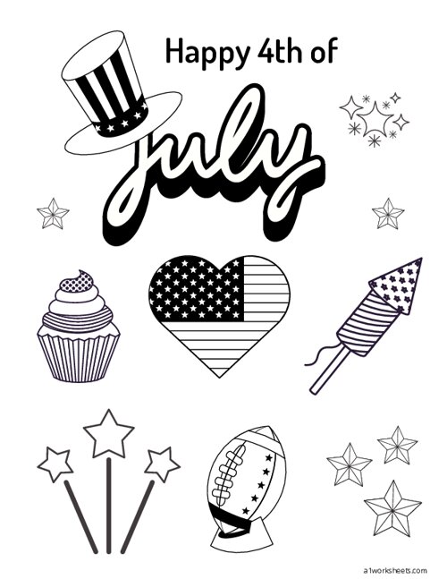 Free printable th of july coloring pages