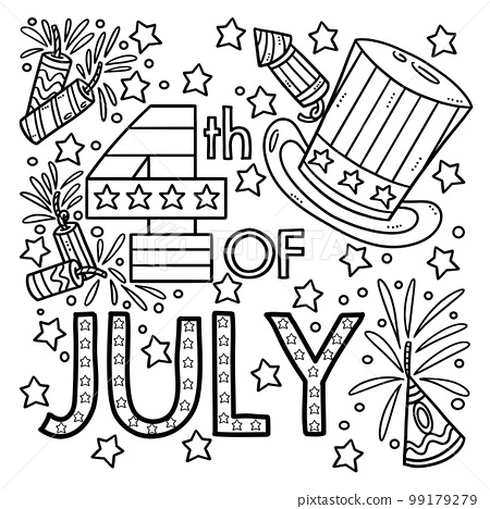 Th of july coloring page for kids