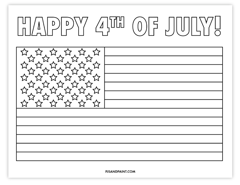 Free printable american flag coloring page