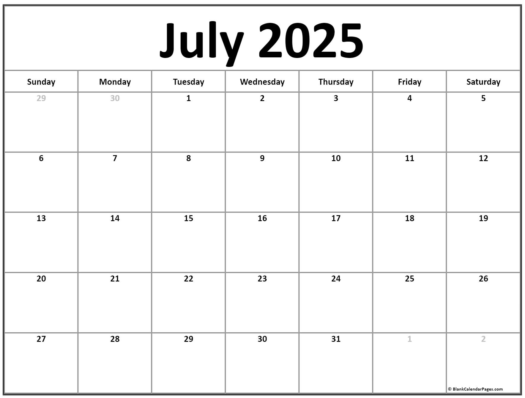 July calendar free printable calendar