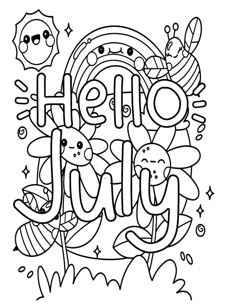 July coloring pages