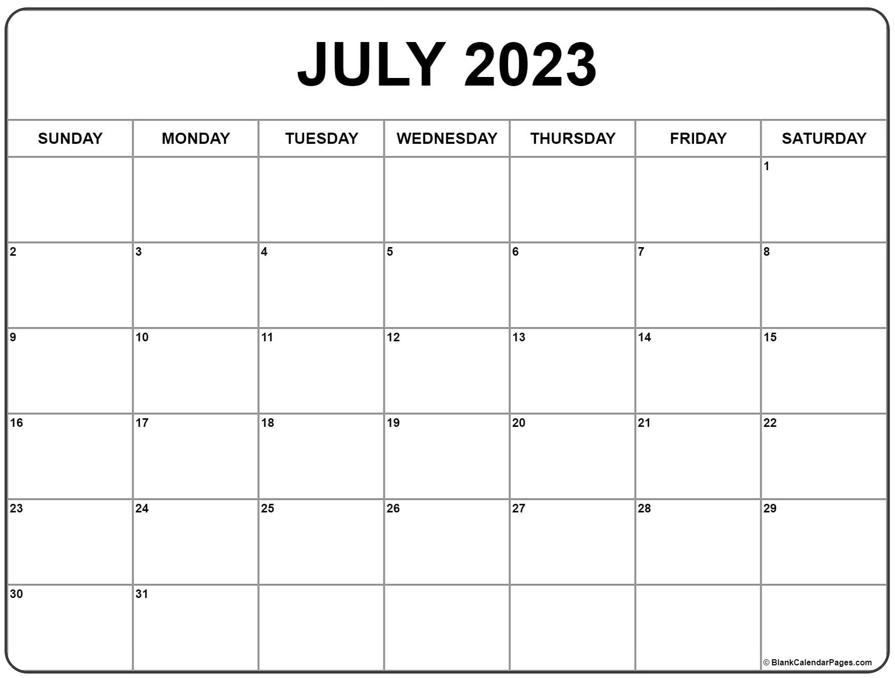 July calendar free printable calendar