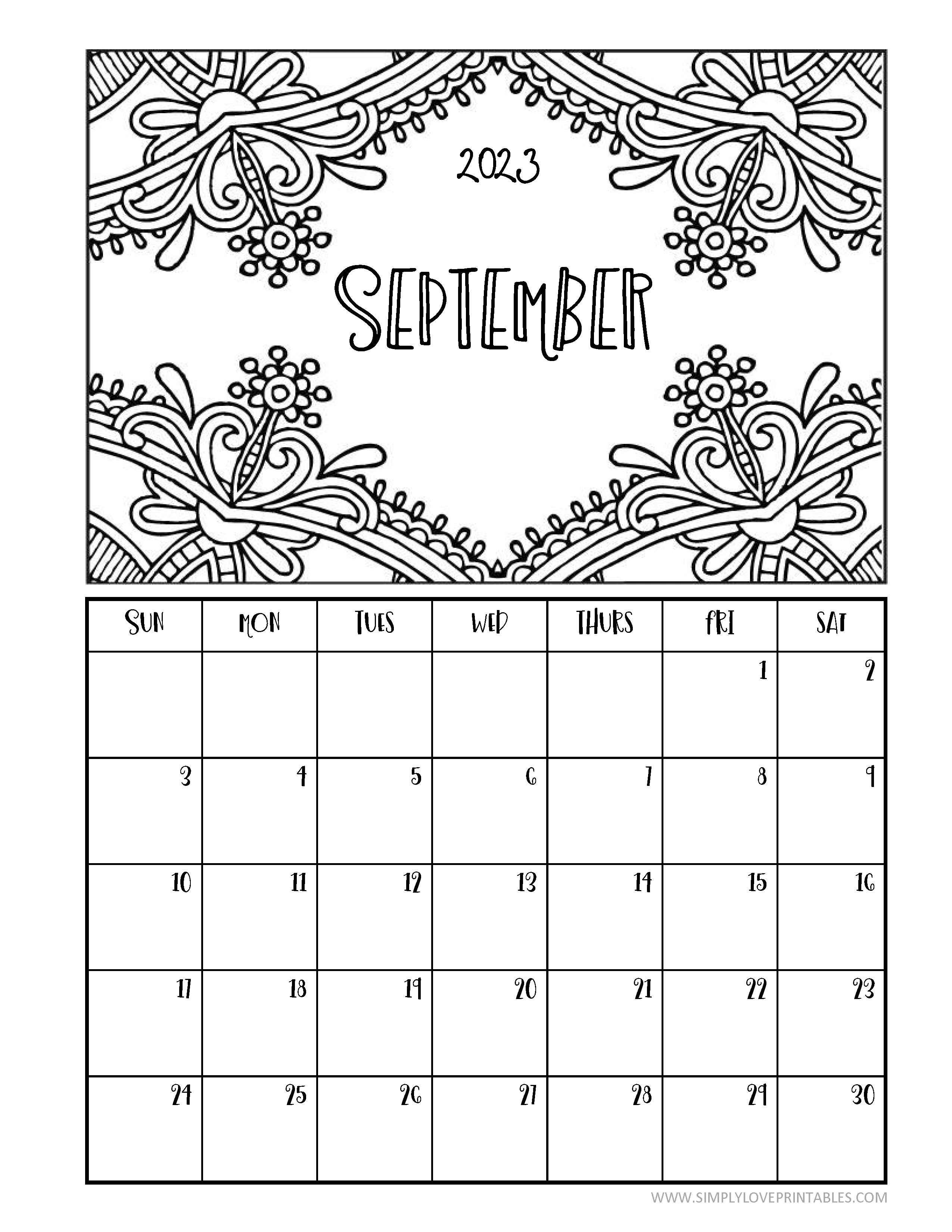 Printable coloring calendars for simply love printables