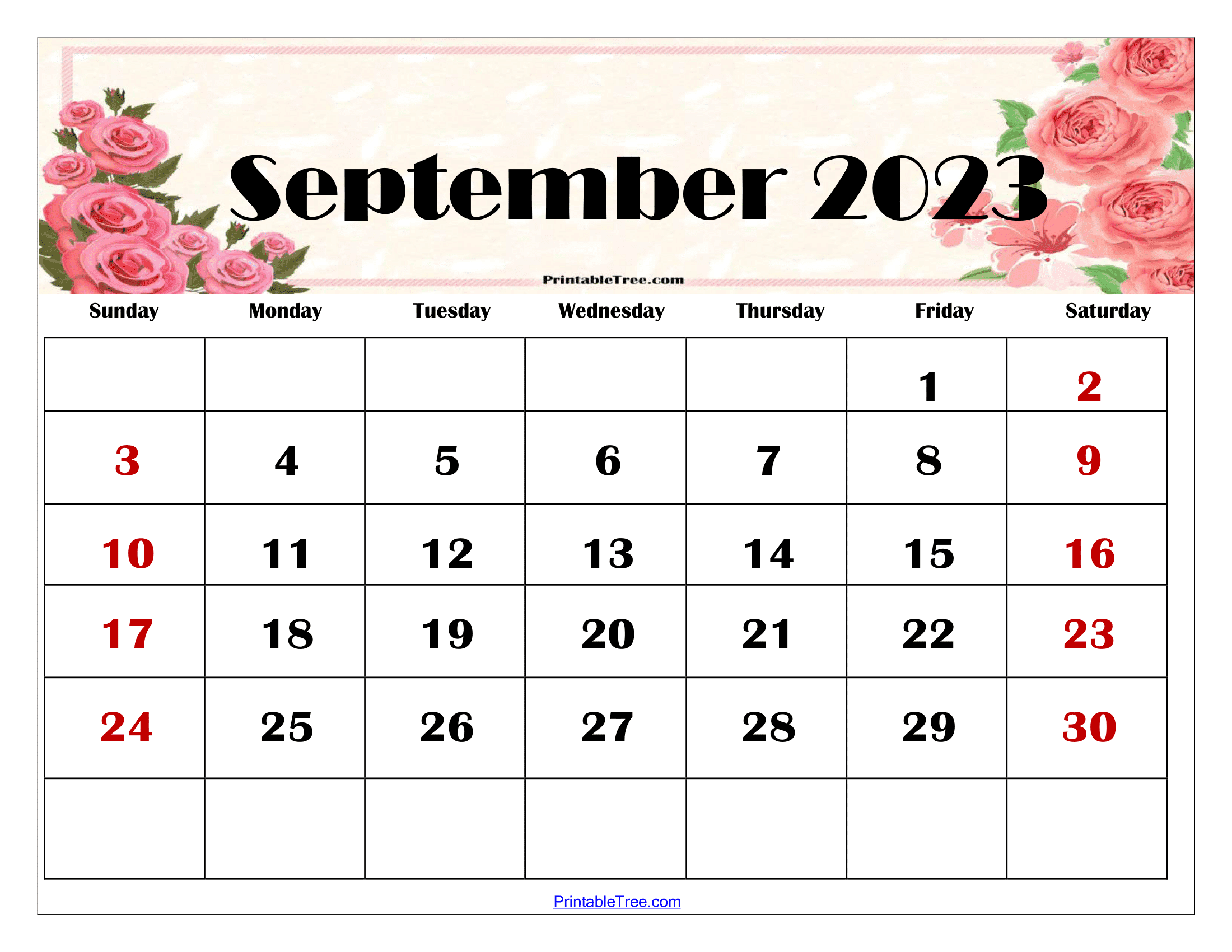 Free september calendar printable pdf templates