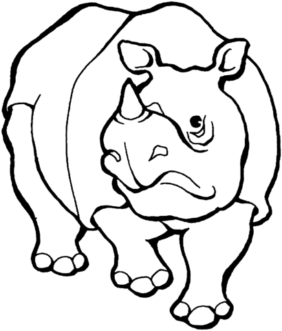 Javan rhinoceros coloring page free printable coloring pages