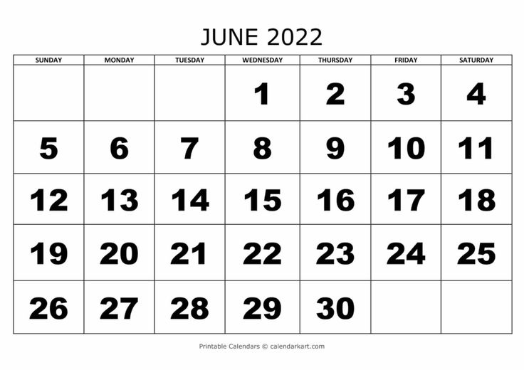 Free printable june calendars