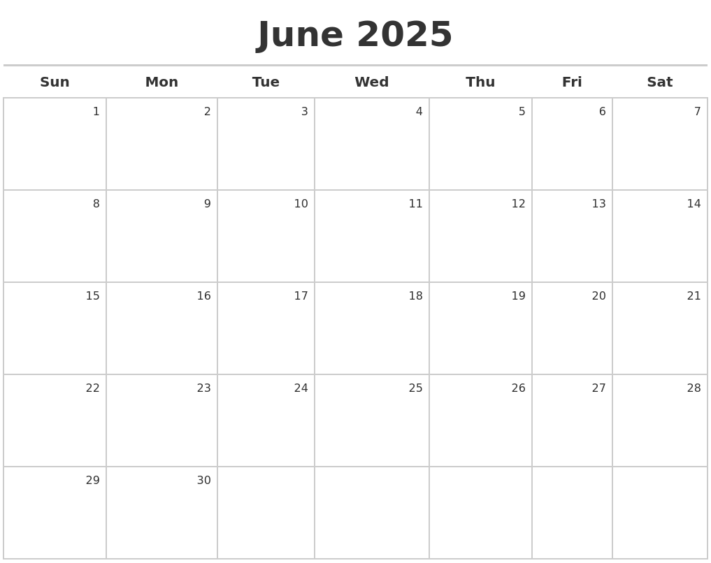 June calendar maker