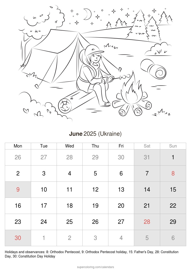 June calendar