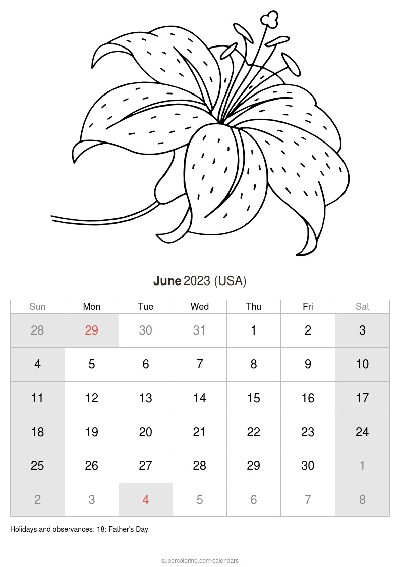 June calendar