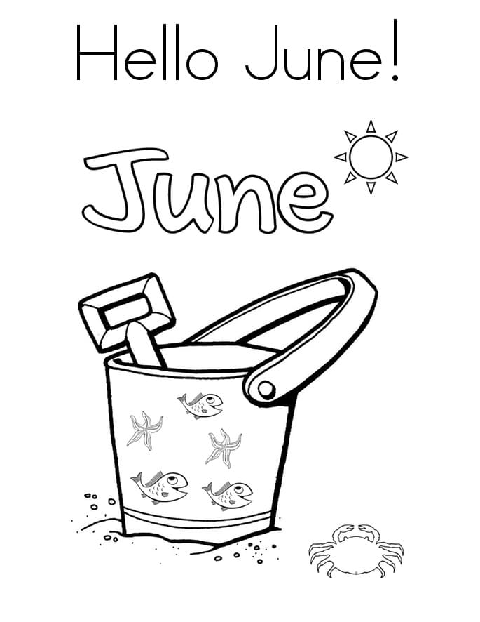 Hello june coloring page