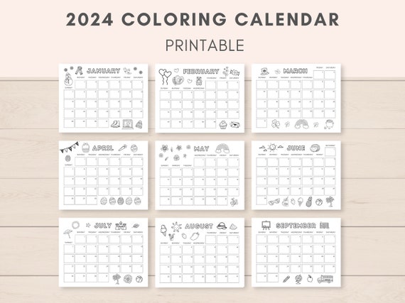 Coloring calendar calendar printable kids calendar month calendar homeschool calendar calendar kids coloring sheet