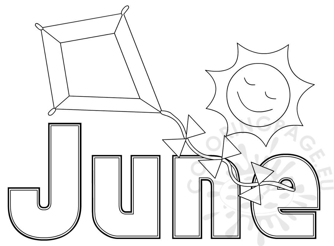 Summer month june coloring sheet coloring page