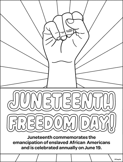 Juneteenth freedom day coloring page