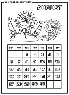 Calendar coloring pages cute calendar coloring pages calendar