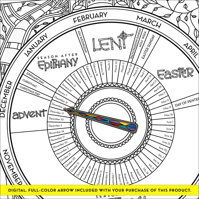 Liturgical calendar coloring page poster â â illustrated ministry