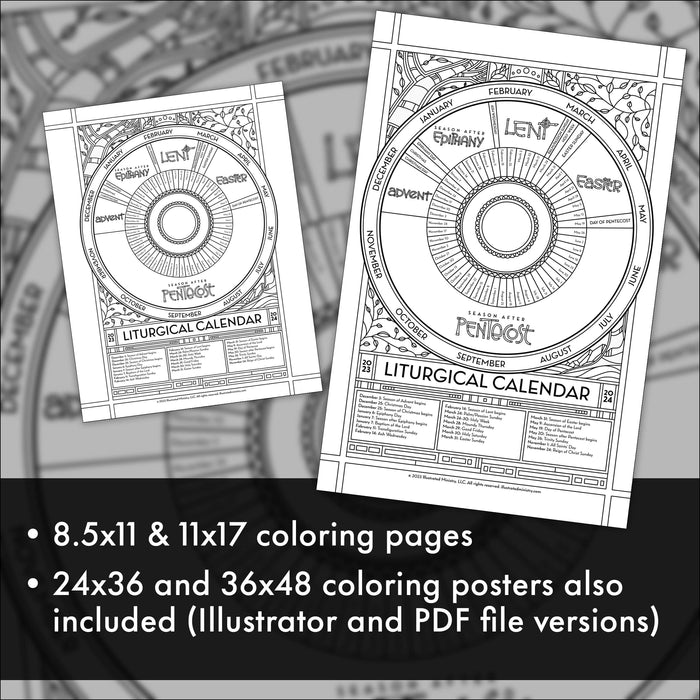 Liturgical calendar coloring page poster â â illustrated ministry