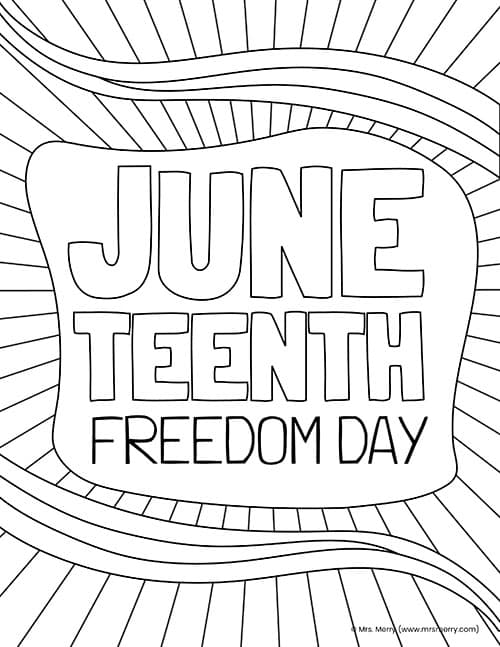 Juneteenth coloring pages free printable mrs merry