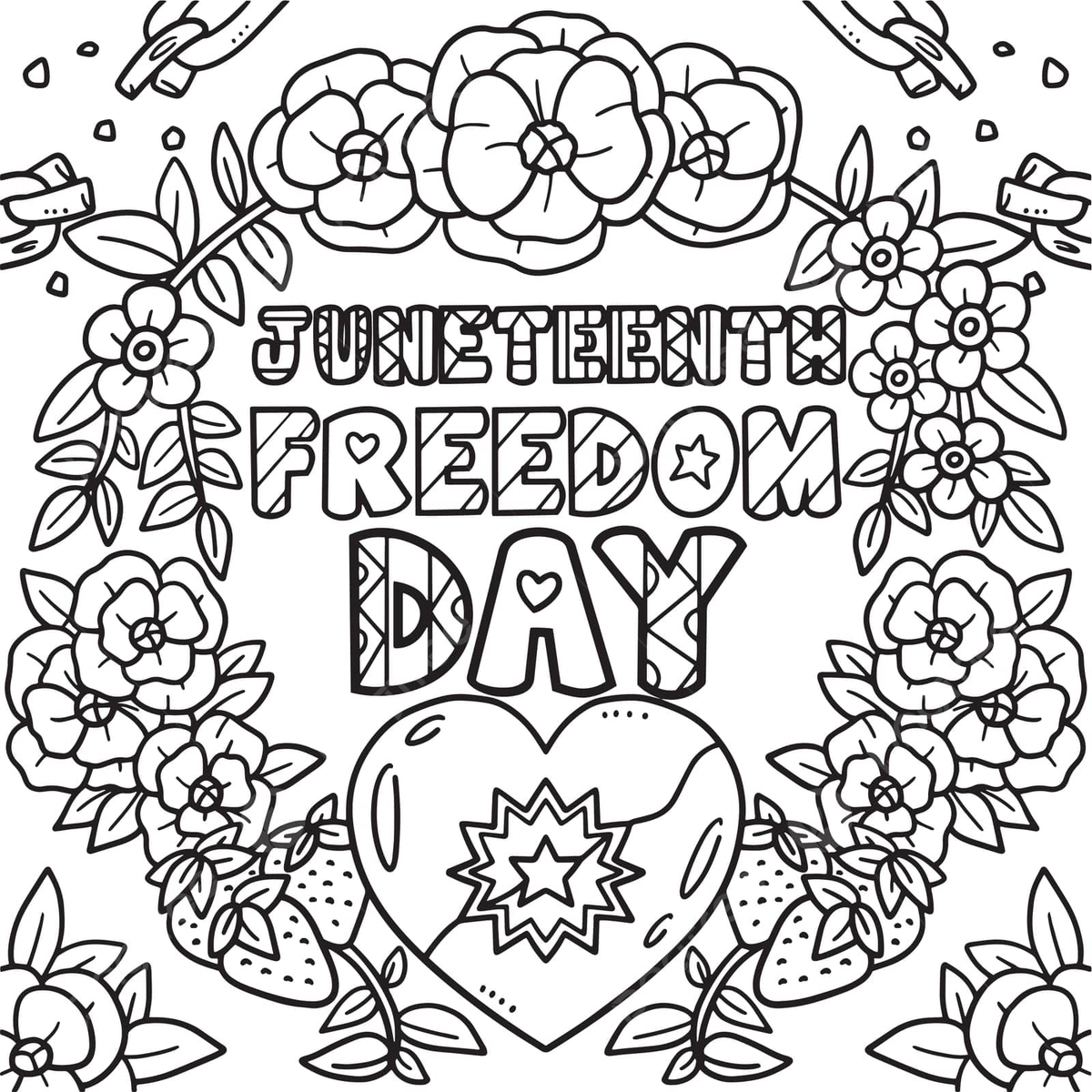 Juneteenth freedom day coloring page for kids kids coloring celebration vector rat drawing ring drawing kid drawing png and vector with transparent background for free download