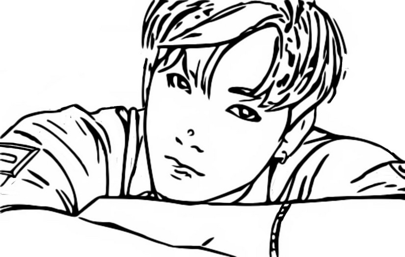 Coloring page bts jungkook