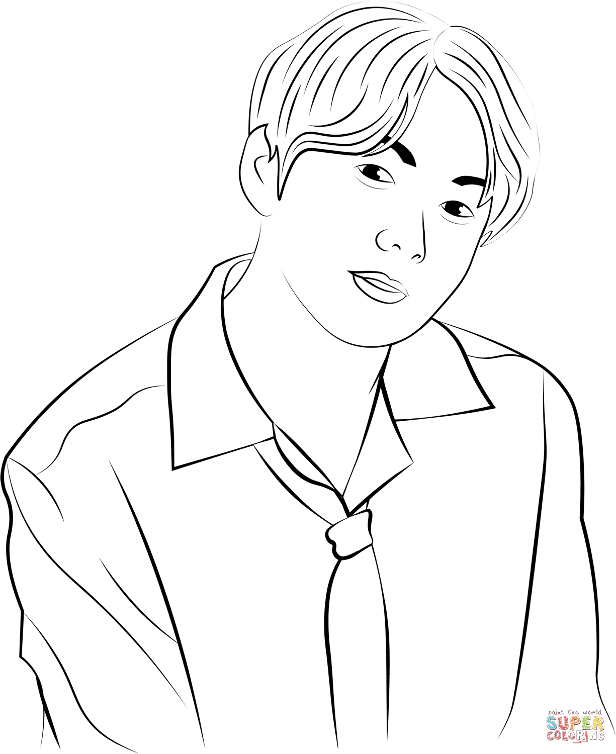 Bts jungkook coloring page free printable coloring pages