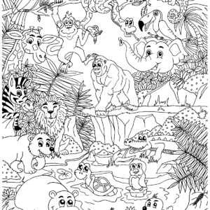 Jungle coloring pages printable for free download