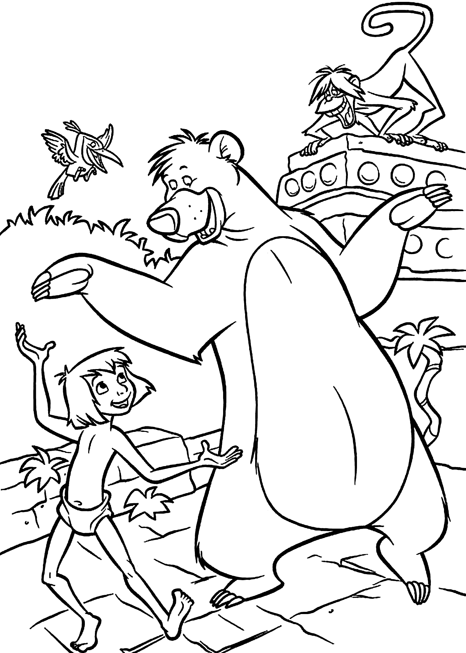 Baloo from the jungle book coloring pages for kids printable free disney dschungelbuch malbuch vorlagen malvorlagen tiere