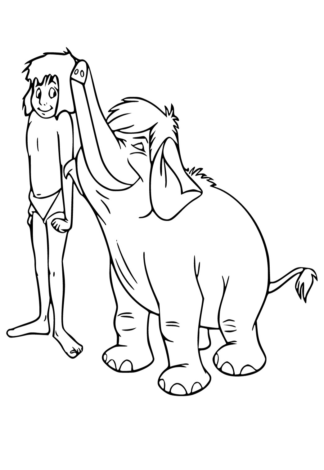 Free printable jungle book elephant coloring page for adults and kids