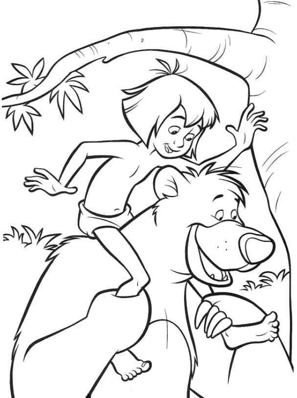 Jungle book coloring pages jungle book mowgli baloo backs up coloring pages kids coloring art cartoon coloring pages disney coloring pages coloring pages