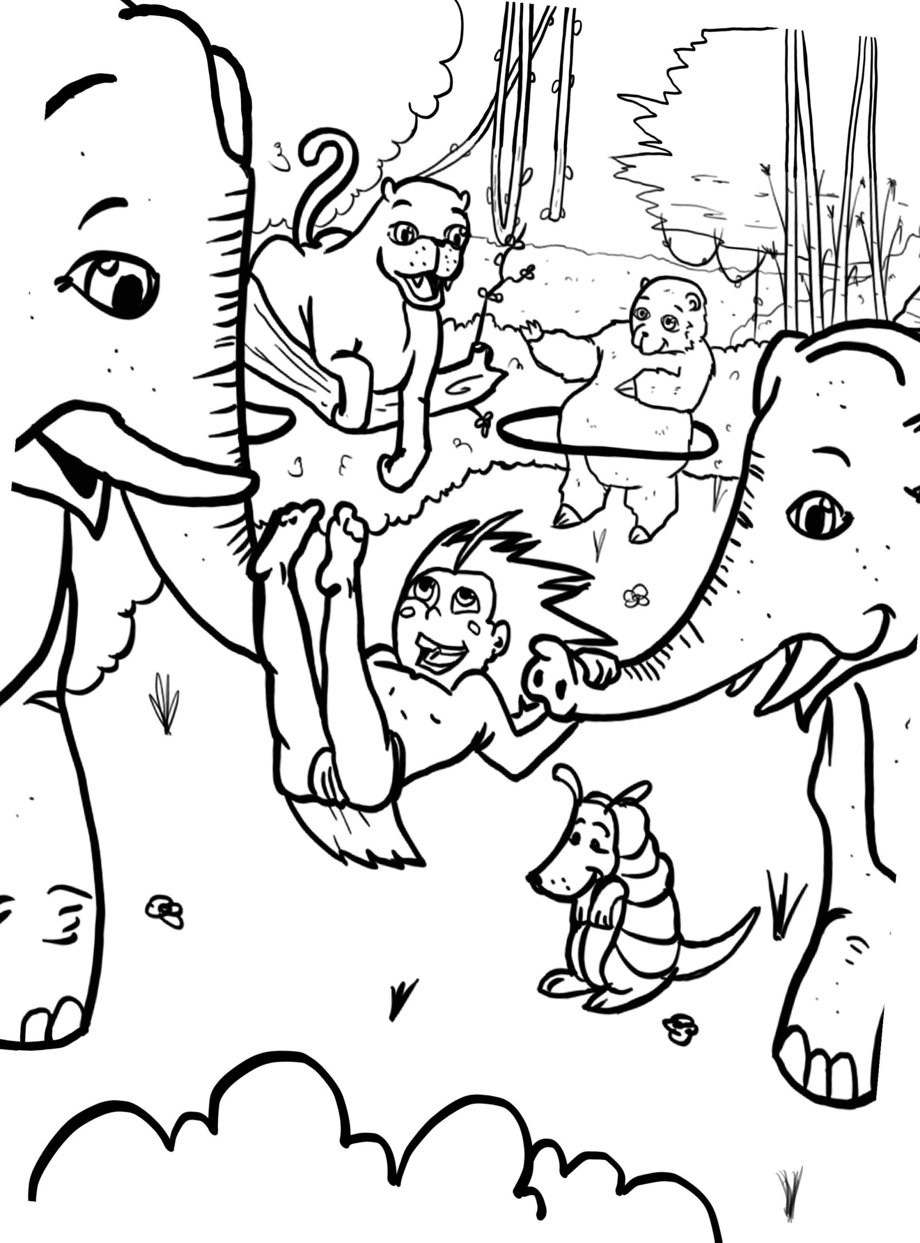 Read and color jungle book story