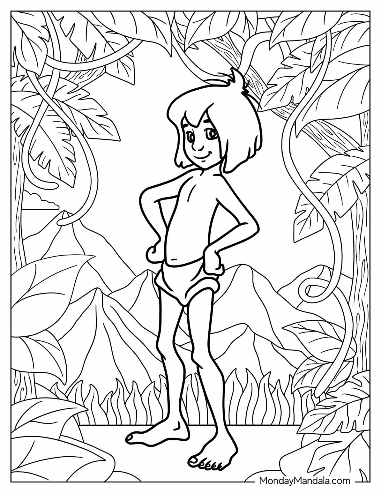 Jungle book coloring pages free pdf printable