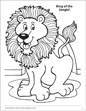 King of the jungle amazing animals coloring page printable coloring pages