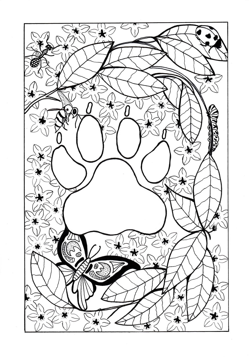 In the jungle adult coloring page