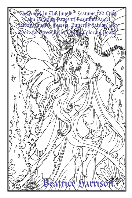 The angel in the jungle features color calm coloring pages of beautifu