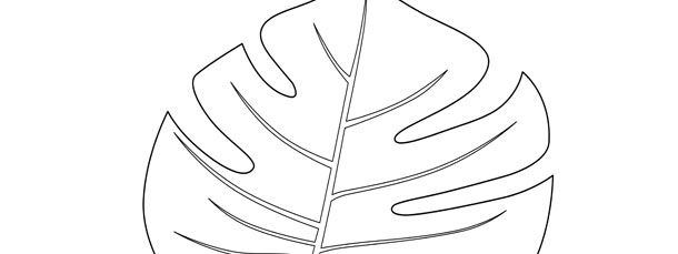 Jungle leaf template â large leaf coloring page leaf coloring leaf template