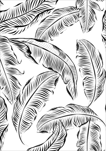 Jungle leaves pattern coloring page free printable coloring pages