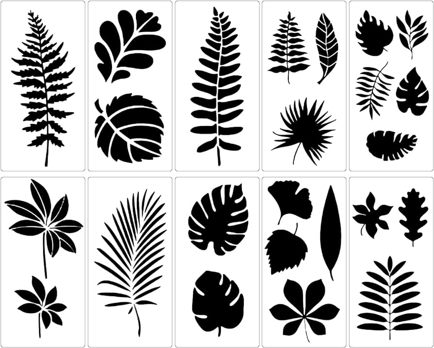 Drawing template stencil sheet leaf stencil template tropical plant leaf stencil plate drawing mural diy set of hobbies