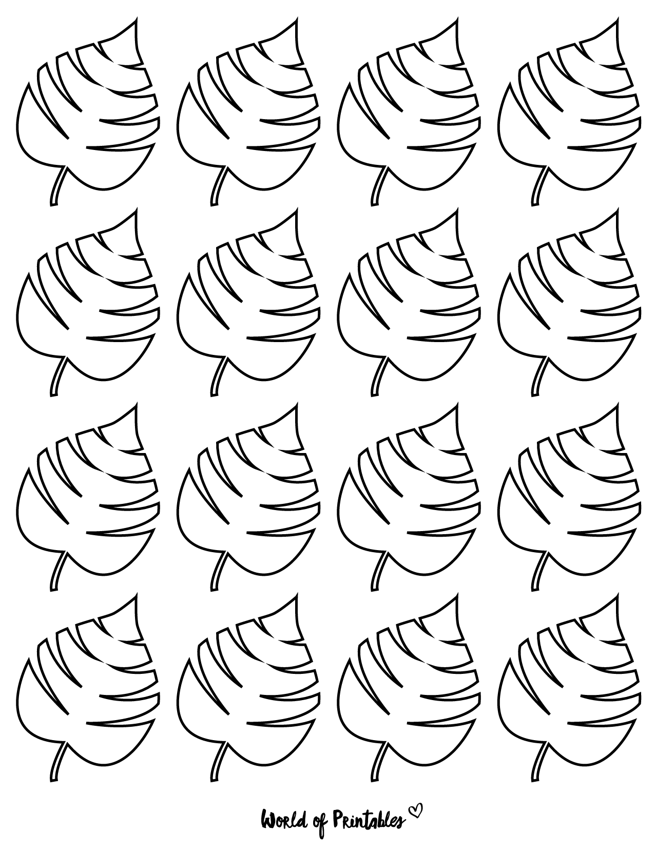 Printable leaf templates outlines shapes free