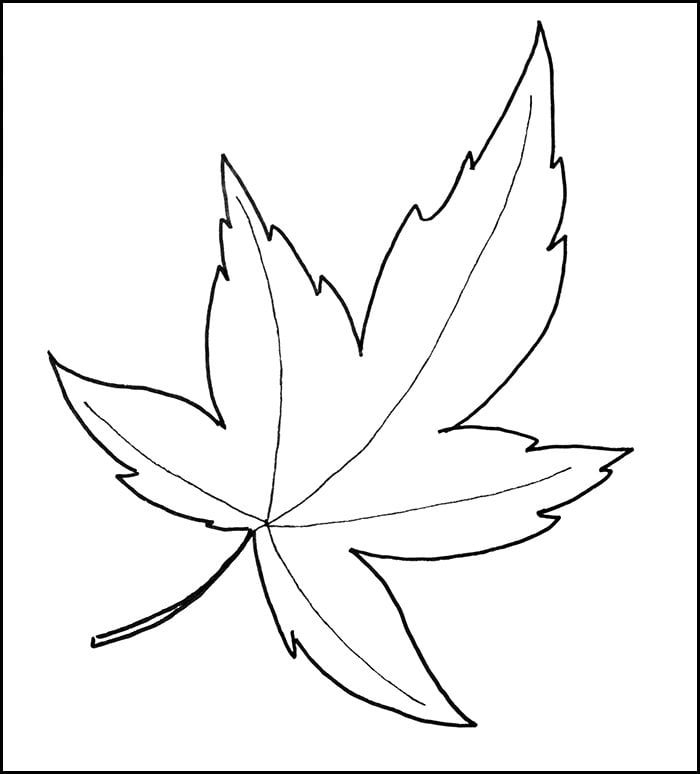 Leaf s colouring pages to print