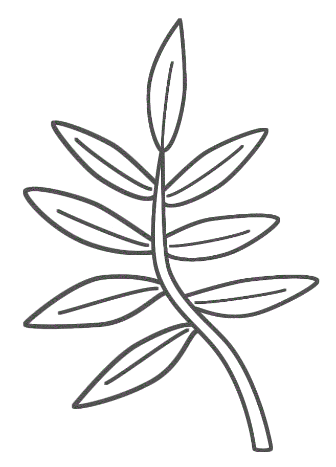 Outline jungle leaves template