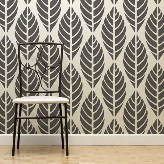 Leaves stencil tropical wallpaper pattern