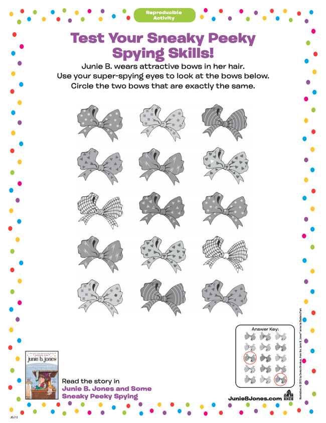 Junie b jones printables and activities brightly