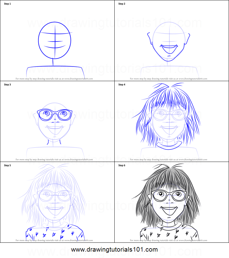 How to draw junie b from junie b jones printable drawing sheet by drawingtutorials drawing sheet drawings step by step drawing