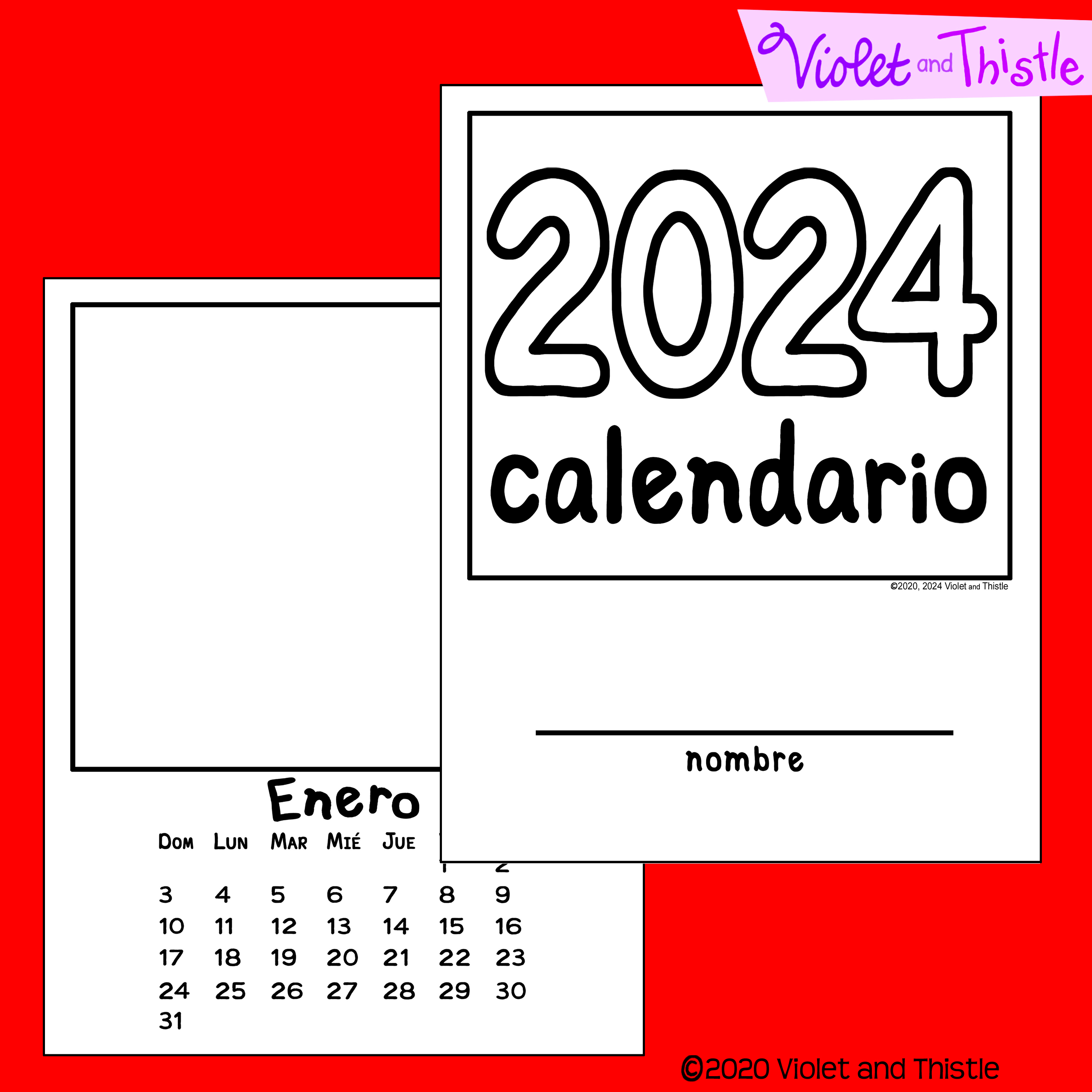 Spanish language calendar calendario parent christmas gift student for parent monthly spc made by teachers