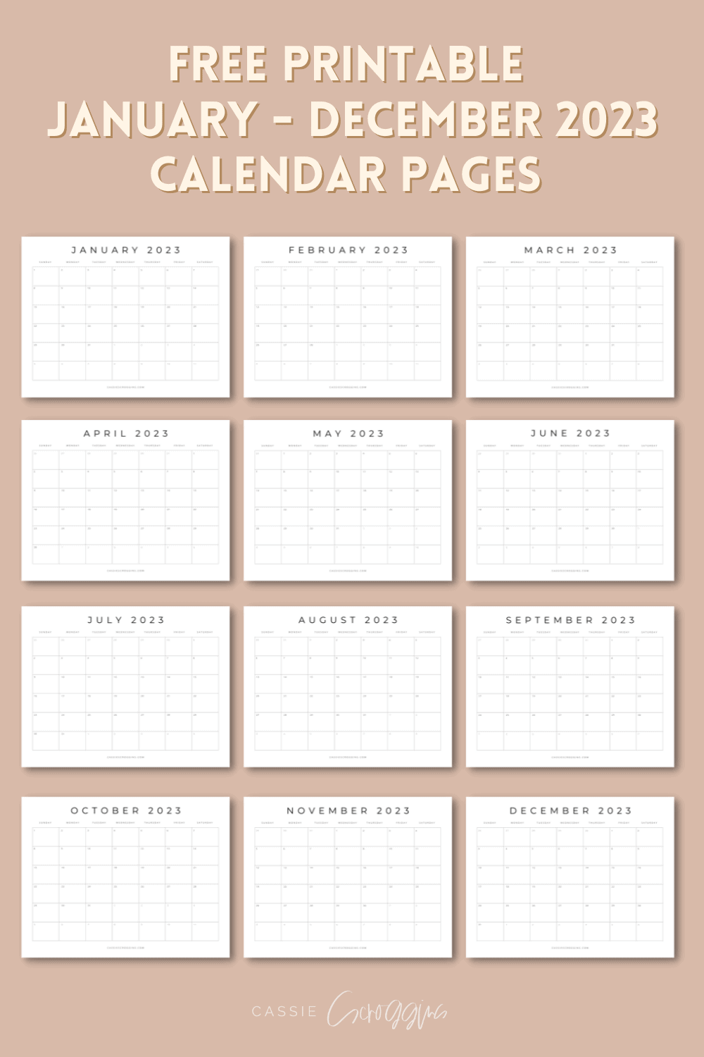 Free printable calendar templates all months