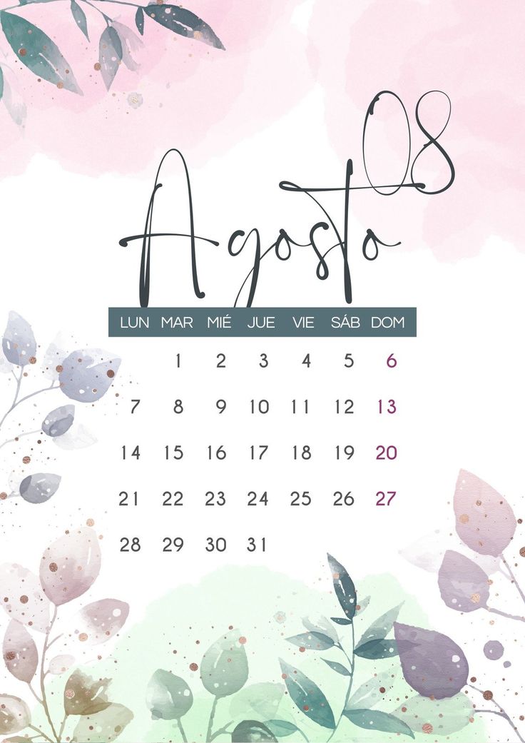 Calendario floral rosa