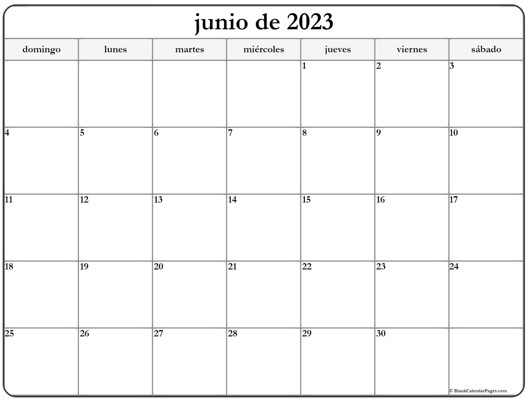 Junio de calendario gratis calendario junio